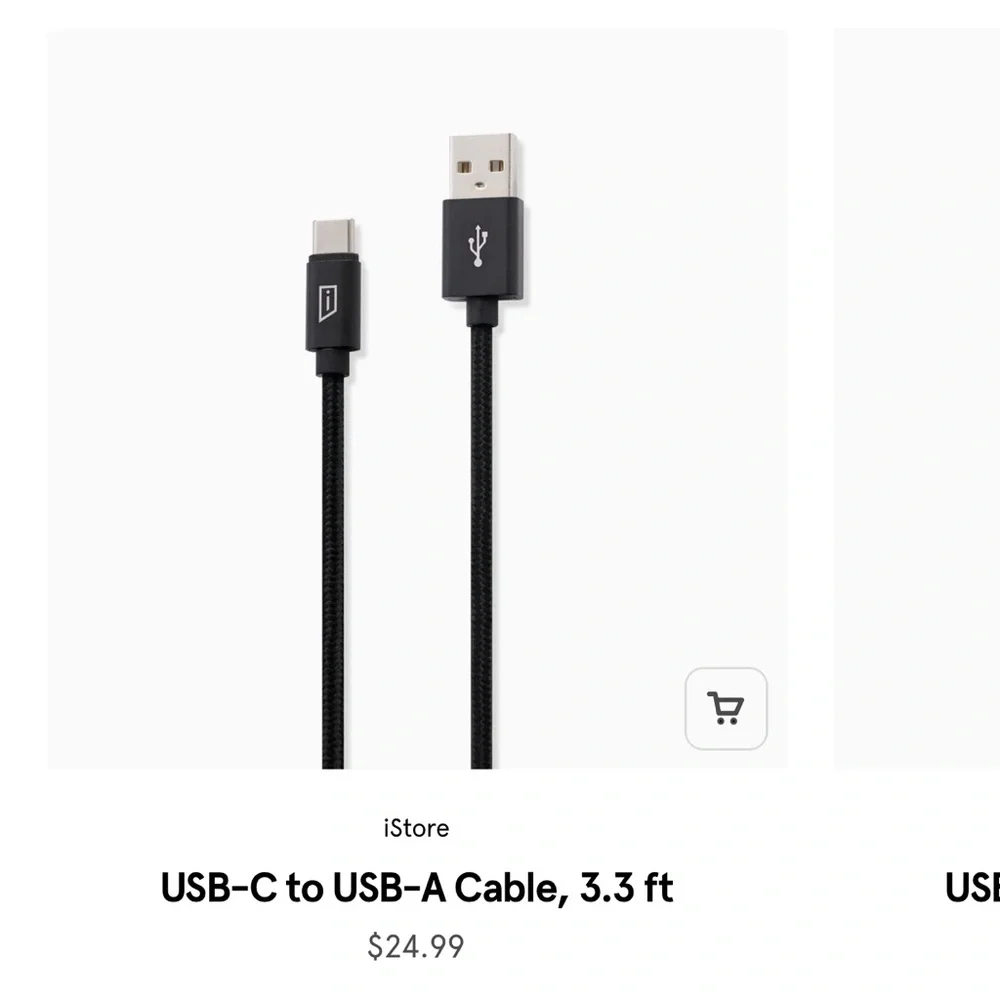 🆕IStore USB-C to USB-A Cable - Black (1m)